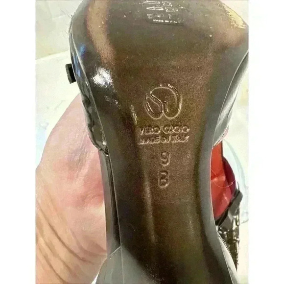 ST. JOHN COUTURE d'Orsay Brown Patent Leather Tweed Pumps/Heels 9 Made in Italy - Picture 13 of 16